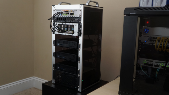 The 12U minirack photographed, but now with better cable management!