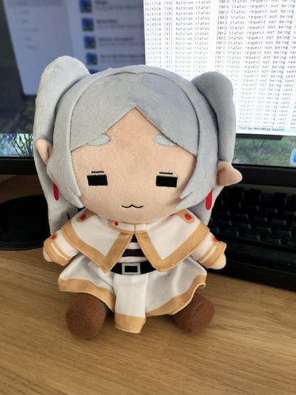 Frieren plushie, with her "what am I gonna do with you" expression