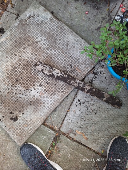 Paver was shimmed level using a scrap piece of lumber and not crushed limestone.