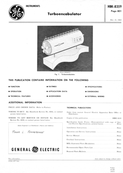 Image 1 of a curious old GE device called the "Turboencabulator" from 1962. It's purpose is to measure inverse reactive current in unilateral phase detractors with display of percent realization.