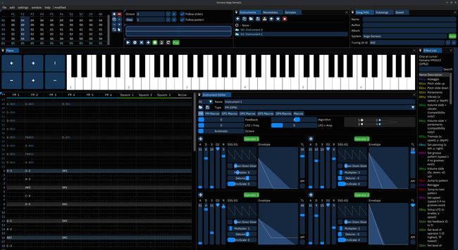 The GUI of the Furnace tracker software for Linux.