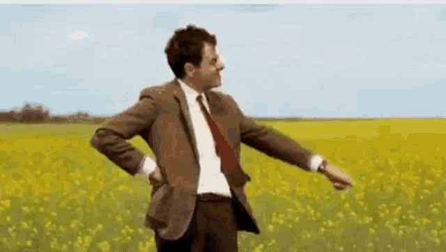Gif showing Mr. Bean waiting for something.
