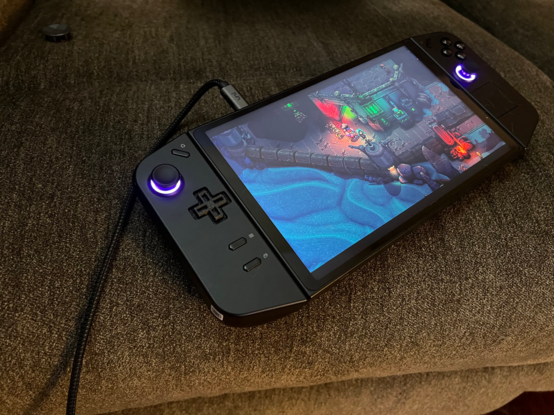 The Legion Pro with the new 3D printed D-pad on a Legion Go while playing Sea of Stars.
