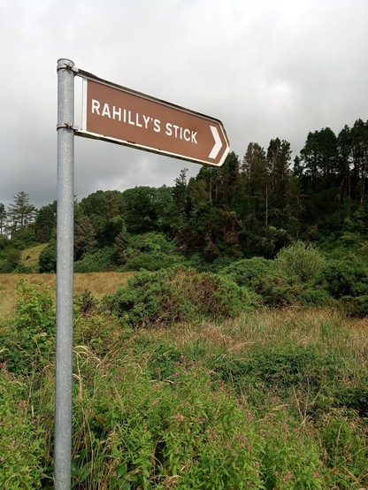 The sign for Rahilly's Stick near Rockchapel, North Co. Cork, Ireland