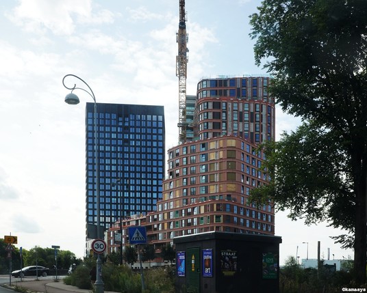 Amsterdam-Noord - Ranonkelkade - Boldtoren & Brinktoren in aanbouw // BOLD Tower & Brink Tower under construction // Torre Bold y Torre Brink en construcción