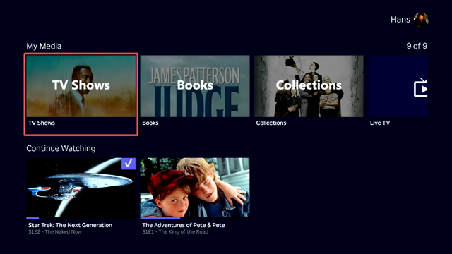 Demo video showing a Jellyfin TV Show library displaying a grid of episodes.