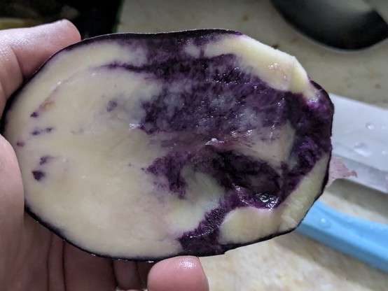 Deep purple and white