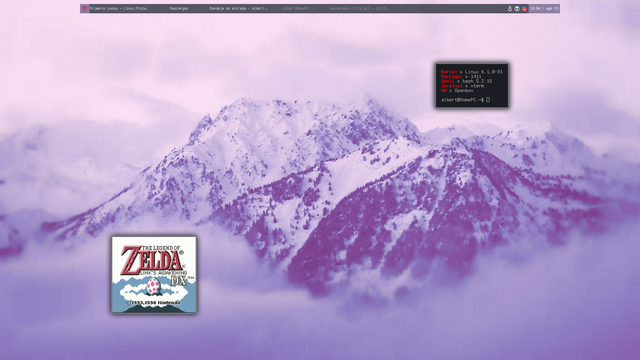 Escritorio con el gestor de ventanas Openbox corriendo en el sistema operativo GNU/Linux Debian 12 en la rama estable.