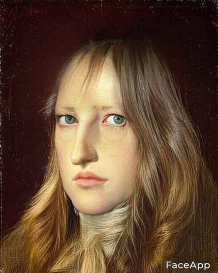 hegel but faceapp feminized him