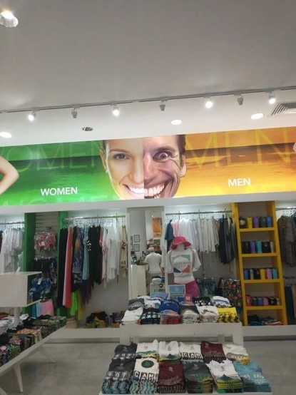 split men and women's section with the faces meeting