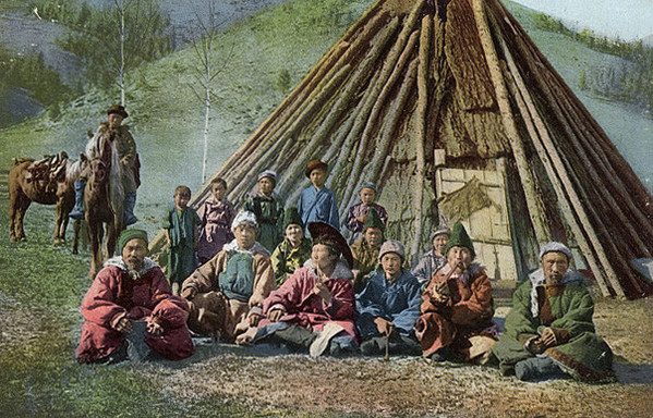 gathering outside the wood cone home