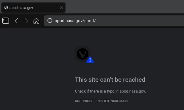 APOD is not reachable.