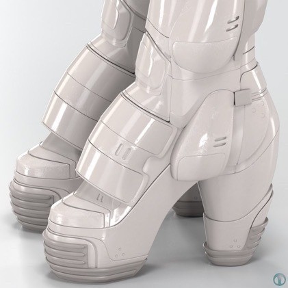 plasticky sci fi anime ass heels