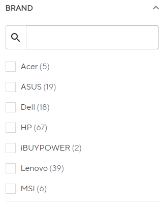 Web site where it shows all hardware makers and each time you click it refreshes the page.