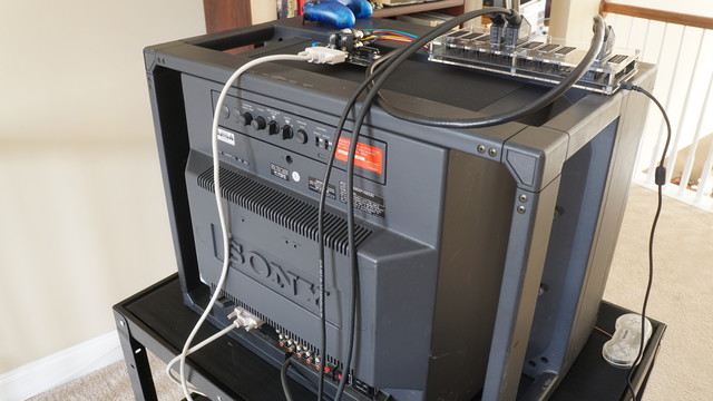 The back of the Sony PVM-2530 showing how everything connects.