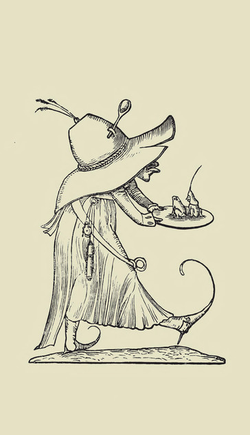 looks like a witch with a big ass hat and frogs on a plate one frog also has a hat