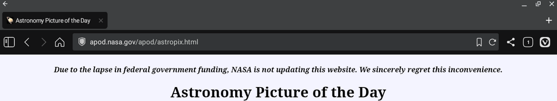 APOD is not updating due to toadies of TACO.