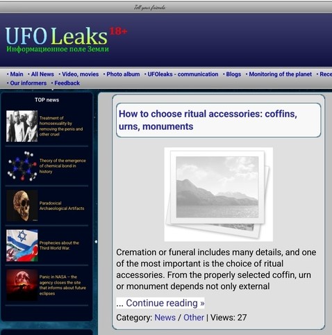 ufoleaks with the homosexuality and ritual accessories articles