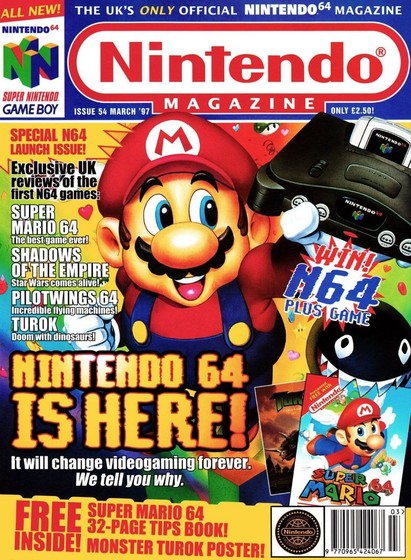 Nintendo Magazine UK #54, March 1997 - 'Super Mario 64' cover.