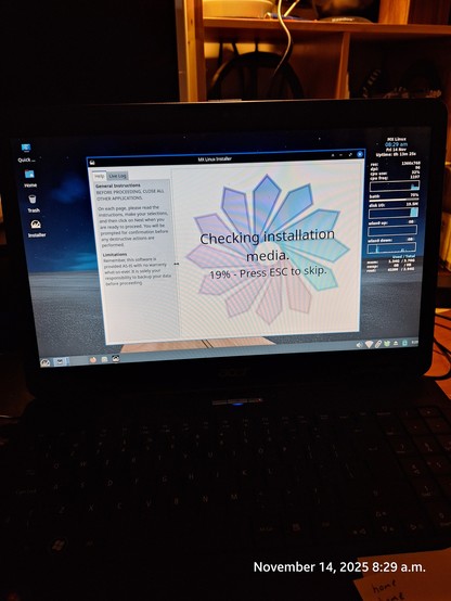 Mx checking things out at start of installation