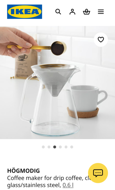 Ikea product shot for coffee carafe