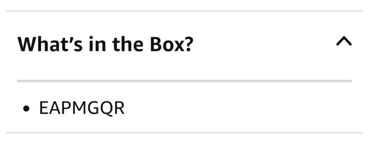[Amazon listing detail]

What's in the Box?

EAPMGQR