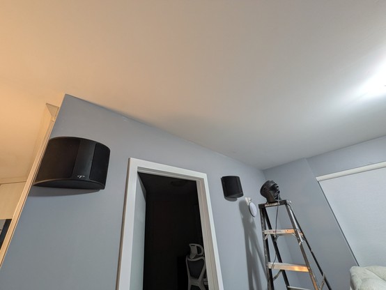 Finishing up drywall patching.