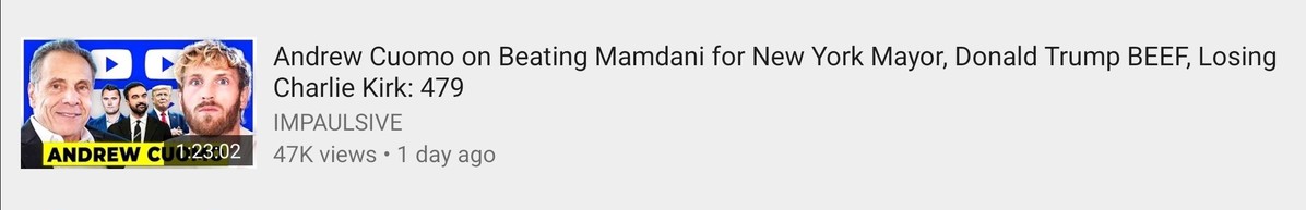 andrew cuomo jake paul podcast about beating mamdani donald trump beef and losing charlie kirk