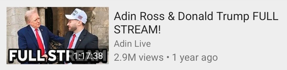 adin ross donald trump livestream