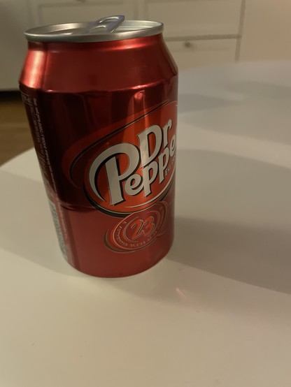 A picture of a can of Dr Pepper