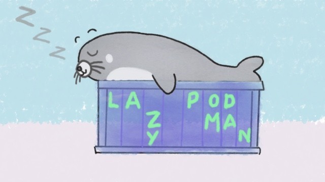Seal snoring on shipping container