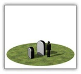 Man and two gravestones. https://www.pbs-arsenal.ru/catalog/arkhiv_peyntbolnogo_oborudovaniya/mogilnyy_kamen_malyy_g2/