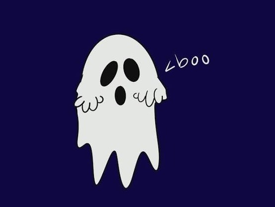 a spooky ghost saying boo