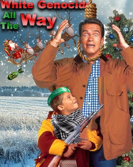 white genocide all the way starring Arnold Schwarzenegger is my favorite christmas movie