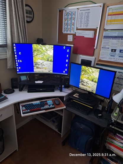 Dual monitors for the work laptop.