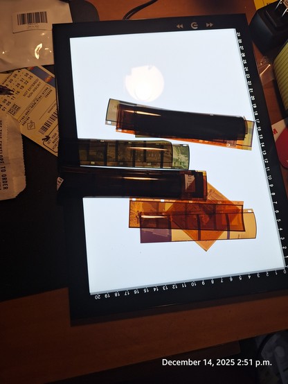 A cluster of negatives that I had to figure out what goes with what.