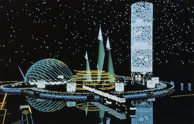 polygonal space city