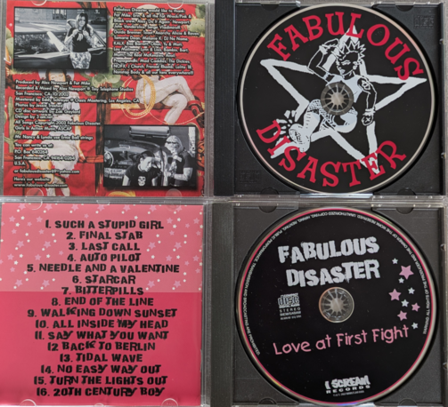 CD Cases of "Panty Raid" and "Love at First Fight" opened