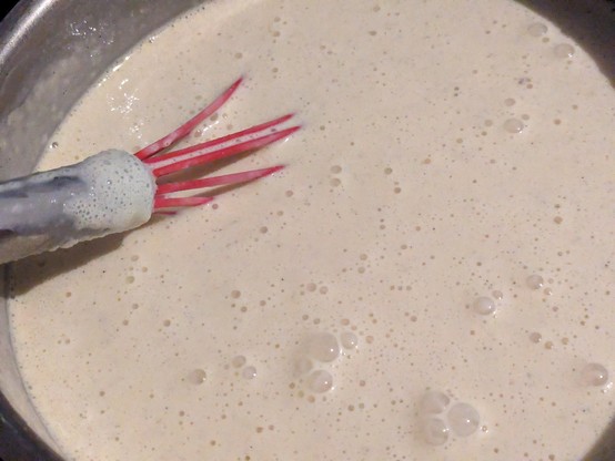 (DA NOG)

-continuing...-

- If using raw milk, hell yeah brother. Up to if you if you want to now pasturize the lot of it: hold at 72°C for a couple minutes, then put the whole pan in the freezer and chill, stirring every 30-45 minutes until desired temperature is reached
- Optional: beat whites to stiff peaks, then fold through nog to add foamy fluffiness
- Add booze to taste. Also perfectly drinkable without alcohol!

Serves one, if I have anything to say about it.