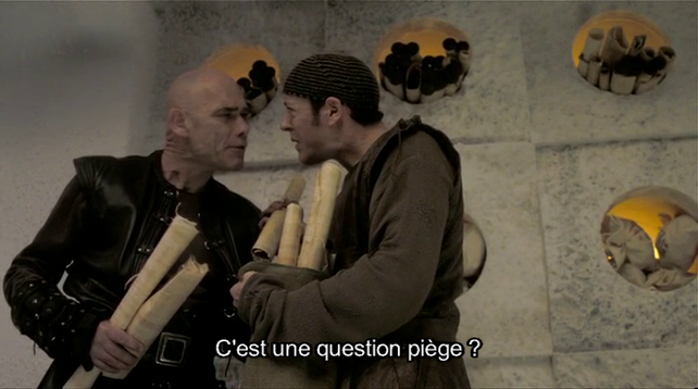 And Thug B asks back "Is that a trick question?"