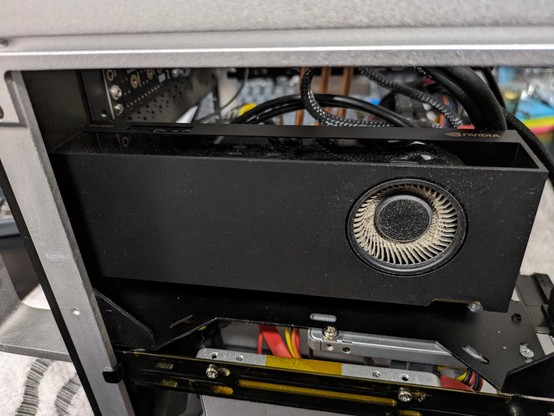 A *very* dusty video card blower fan