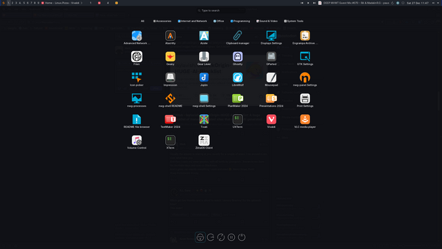 Scrot of nwg-drawer, part of the nwg-shell toolkit, on Sway.