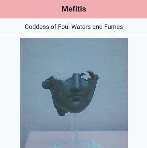 mefitis goddess of foul waters and fumes broken face of whats left