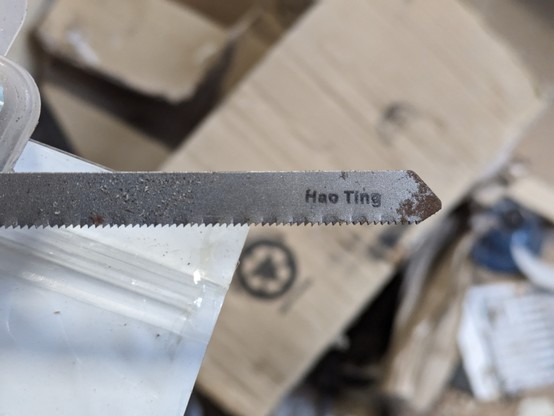 A saw blade that says "Hao Ting"