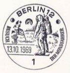 Berlin 12  commemorative american space race victory moon landing stamp der mondfahrer