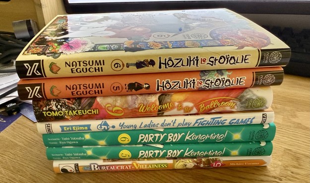 The rest of this week's bounty:

Hozuki le stoïque 5 & 6
Welcome to the ballroom 9
Young ladies don't play fighting games 5
Party boy Kongmin 5 & 6
From bureaucrat to villainess 5