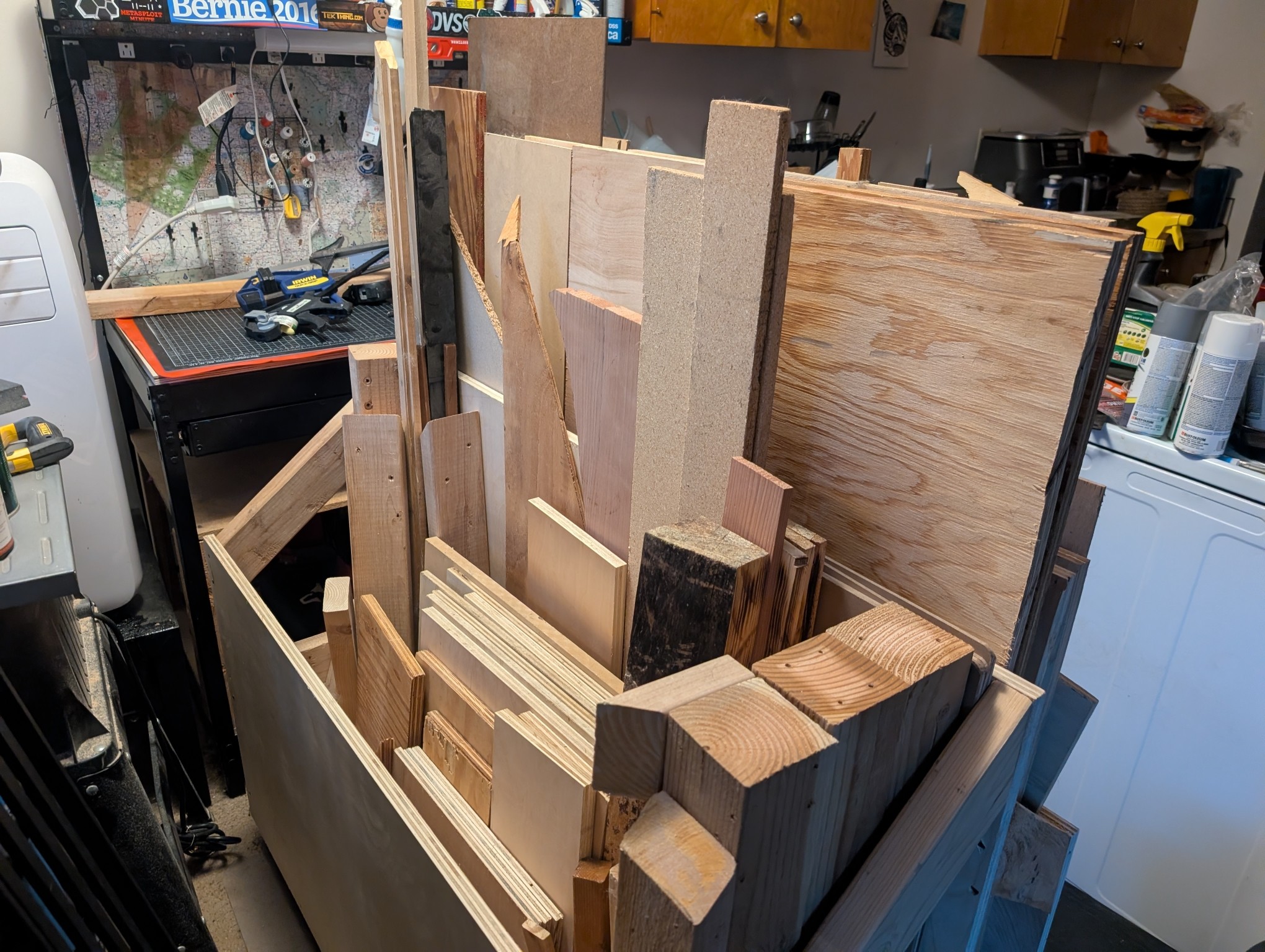 One side is for smaller scraps.