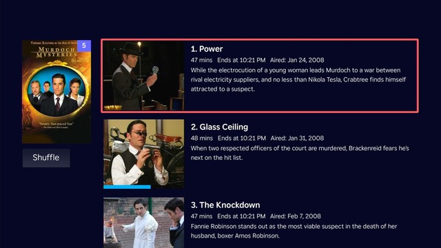 Screenshot of old TV Season screen in Jellyfin for Roku.
