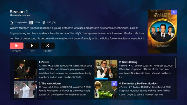 Screenshot of updated TV Season screen in Jellyfin for Roku.
