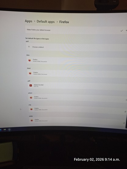 Windows 11 work machine set to Firefox over Edge.